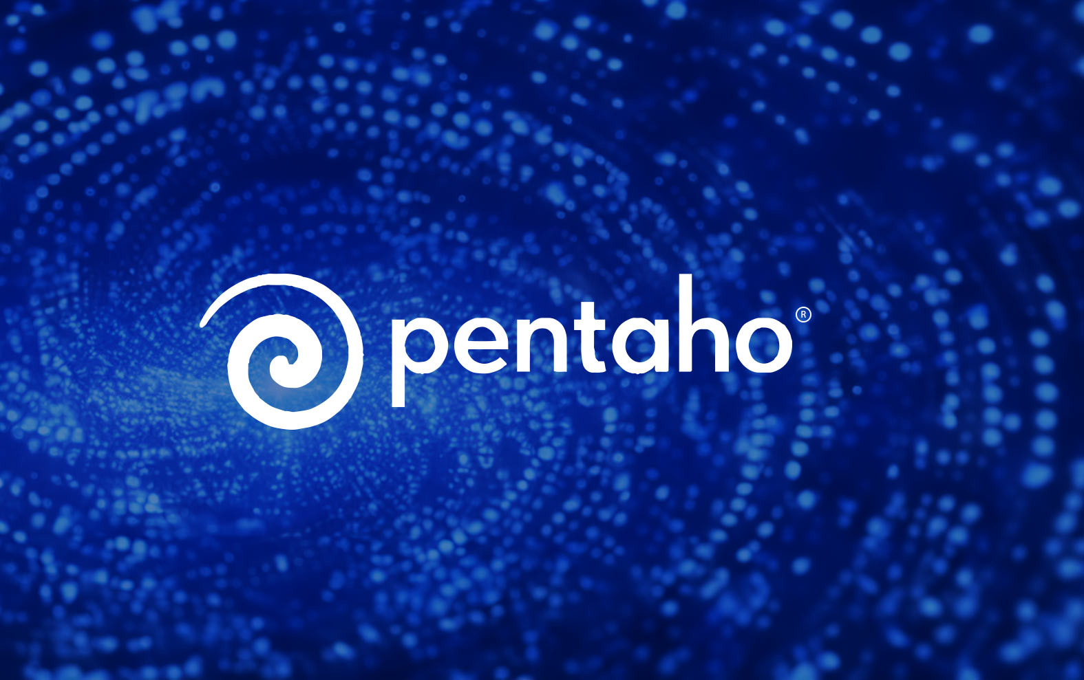 Image of Pentaho logo on blue sparkling background