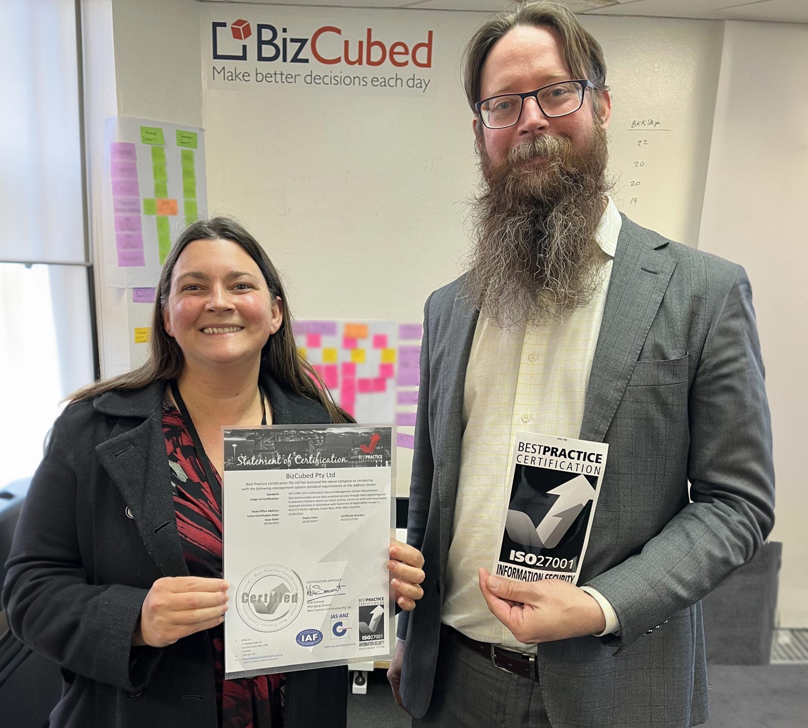 BizCubed Awarded ISO27001 Certification